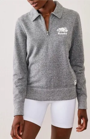 Roots Women's Grey Half-Zip Pullover thumbnail 1