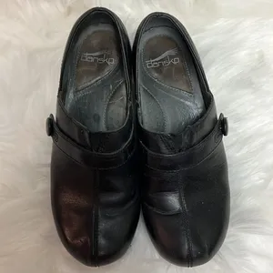 Dansko Heeled‎ Clogs Leather Black EU37 B47 thumbnail 3