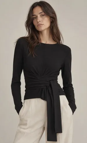 Modern Citizen Black Harper Wrap Top Size Small NWOT thumbnail 1