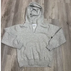 Tna Aritzia Heather Grey Quarter Zip Fleece Hoodie‎ Sweatshirt XS thumbnail 1