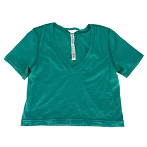 Lululemon What The Sport Cropped Tee Heathered Bali Breeze‎ 2 thumbnail 2