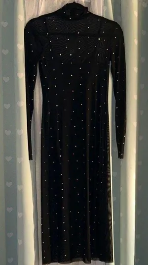 NWT Wild Fable Size XXS Black Long Sleeve Jeweled Dress thumbnail 1