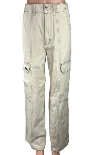 Urban Outfitters BDG Women's White High Rise Relaxed Straight Leg Cargo Pant 28 thumbnail 1