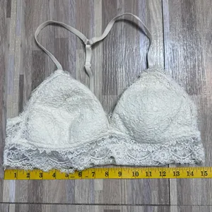 Aerie Lace Racerback Bralette in Creamy White Women’s Size Large thumbnail 4