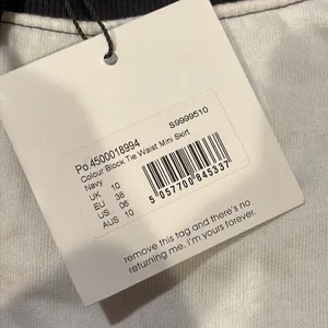 Missguided Women’s Colorblock Red, White & Blue Block Tie Waist mini skirt Relaxed Fit thumbnail 4
