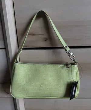Shein Green Crocodile Baguette Lime Bag thumbnail 1