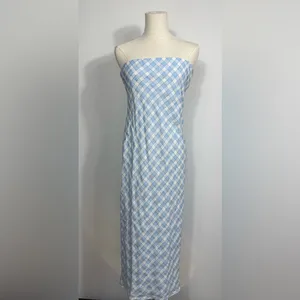 NWT Amanda Uprichard‎ Shiran Dress in Meadow Plaid Sz Medium $211 thumbnail 6