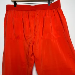 Cabi Women Campground Crop Pants Large Red Wide Leg Pull On Elastic Waist 6609 thumbnail 5