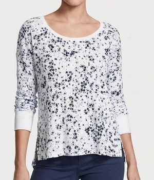 Victoria's Secret NWT Thermal‎ Top XL Star Print Long Sleeve Cotton thumbnail 1