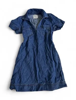 Habitual dark blue denim short sleeve collared mini dress Size XS thumbnail 1