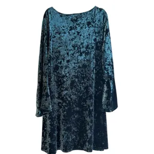 Velvet Tent Dress Green Blue SZ 22/24W Cato Long Bell Sleeve Boho Slinky Flowy thumbnail 5