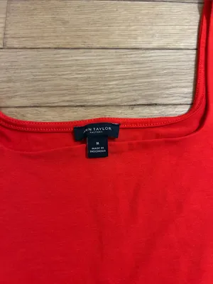 Ann Taylor Bright Red Square Neck Tank thumbnail 2
