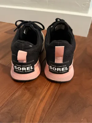 Sorel Black Canvas Low-Top Sneakers with White Soles thumbnail 3