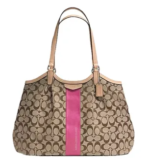NWOT Coach Signature Stripe Devin Shoulder Bag thumbnail 1
