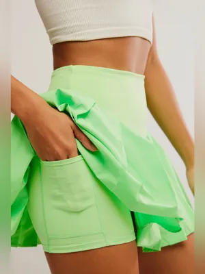 NWT Free People Movement NWT Keylime Swing of the Things Pleated Skort thumbnail 3