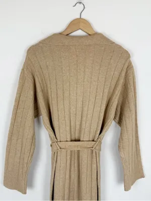 Roolee V-Neck Knit Ribbed Sweater Belted Midi Dress thumbnail 4