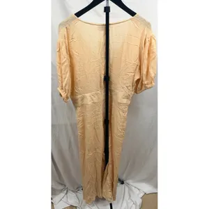 New! ASOS Women's Crinkle Tea Wide Leg Jumpsuit with Puff Sleeves in Stone Sz 12 thumbnail 8