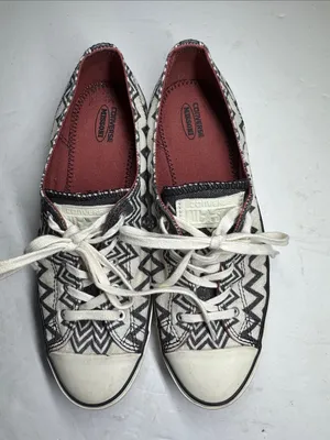 Converse Missoni Women's Black White silver metallic Aztec Low Top Sneakers 9.5 thumbnail 3