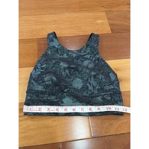 NWOT Lululemon Sports Bra Womens Black Teal Floral High Neck Racerback 4 thumbnail 5