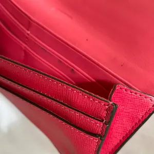 Coach Scarlet Pink Saffiano Leather Slim Soft Wallet #F49350 thumbnail 7