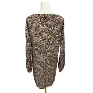 LOFT Animal Print Long Sleeve Shift Dress Womens Sz XS/S Mini thumbnail 6