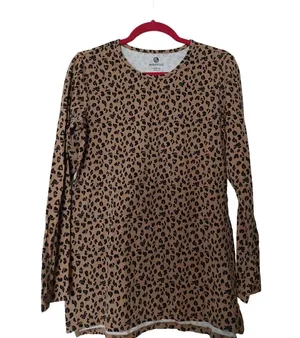 Marleylilly Womens Leopard Print Long-Sleeve Top Medium thumbnail 1