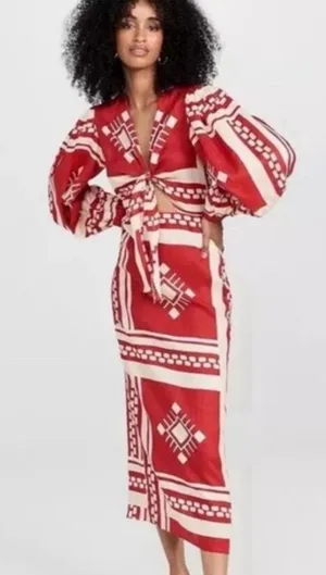 Caroline Constas Sun Goddess linen-blend maxi dress S thumbnail 1
