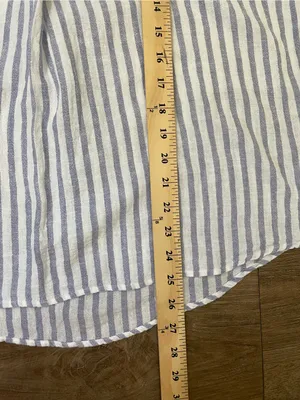 Rails Nala Popover Blouse Size M Blue Iris Stripe Linen Rayon Coastal Chic Beach thumbnail 11