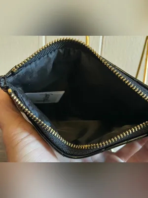 A Rare Black Patent Faux Leather Harrods Christie Chevron Coin Pouch / Wallet thumbnail 3