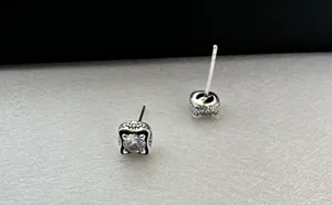 CZ 5mm Small Geometric Square Stud Earrings for Men Women thumbnail 3