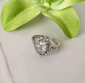 Silver Halo Ring, Size 8 thumbnail 1