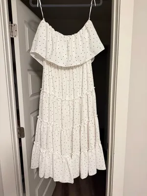 1. State Revolve Strapless Midi Dress white polka dot thumbnail 3