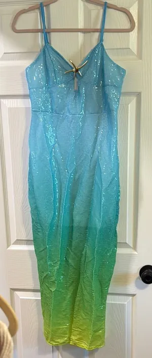 Amazon Blue and Green seashell Gradient Dress thumbnail 1
