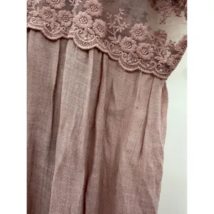 Alya‎ Duster Cardigan L/XL Dusty Rose Lace Trim Boho Open Front Maxi Kimono thumbnail 8