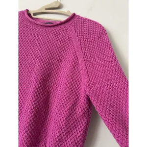 Lauren Ralph Lauren Pink Cotton Waffle Knit Sweater Size Medium Preppy Chic thumbnail 4