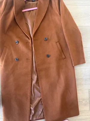 Rachel Zoe Double-Breasted Rust Brown Wool Pea Coat thumbnail 5
