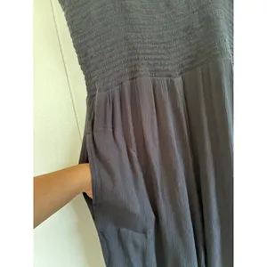 Prana Womens Black Smocked Gauze Jumpsuit Adjustable Straps L Lagenlook Boho thumbnail 8