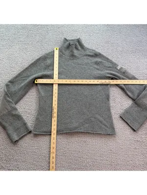 Abercrombie & Fitch AF Utility Lambswool Turtleneck Sweater Gray Y2K Womens L thumbnail 3