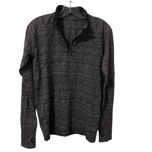 Lululemon Gray Quarter Zip Long Sleeve Thumbhole Top Size 8‎ High Neck thumbnail 4
