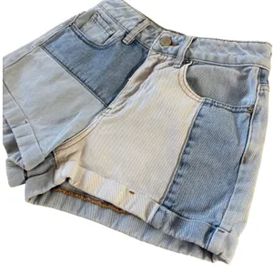 PacSun Patchwork Mom Short‎ Women 24 Colorblock High Rise Cotton Denim Festival thumbnail 2