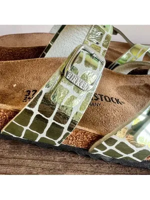 Birkenstock Mayari Gator Gleam Mineral Green Unisex Sandal Size 37 aka 6 #B1902 thumbnail 2