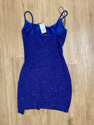 Windsor Royal Blue Sparkle Mini Dress thumbnail 3