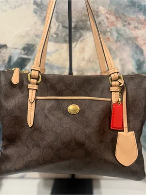 Coach Signature Payton Jordon Double Zip Signature Carryall Shoulder Tote Bag thumbnail 5