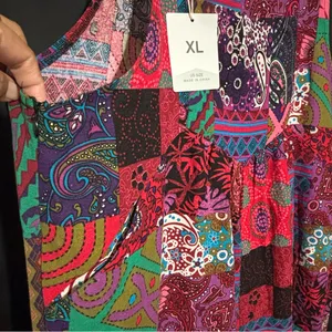 Unbranded XL Colorful Wide Leg Patchwork Print Jumpsuit thumbnail 4