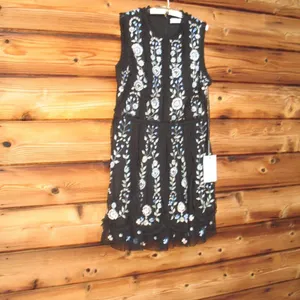Mac Duggal 9135 Womens Black Sleeveless High Neck Embroidered Mini Dress thumbnail 7