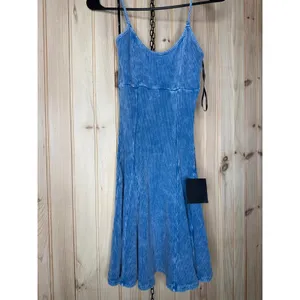 NWT Lulus Simply Pretty Washed Yellow Ribbed Pleated Sleeveless Mini Dress Sz M thumbnail 5