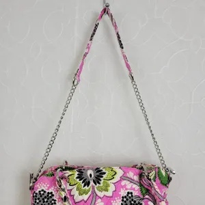 Vera Bradley Crossbody‎ Shoulder Bag Pink Print Fabric Handbag Purse Pocketbook thumbnail 3
