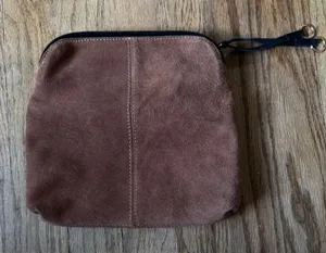 Danielle Nicole Brown Suede Foldover Clutch Bag‎ Black Trim Tassel Zip Boho thumbnail 1