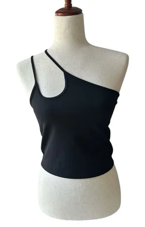 Abercrombie & Fitch Asymmetrical One-Shoulder Crop Top thumbnail 1