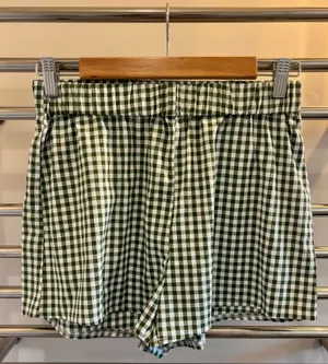 SHEIN green gingham boxer shorts thumbnail 1
